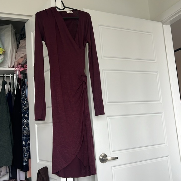 Size S, Aritzia (Wilfred), Wine Red, Bodycon - Picture 3 of 4